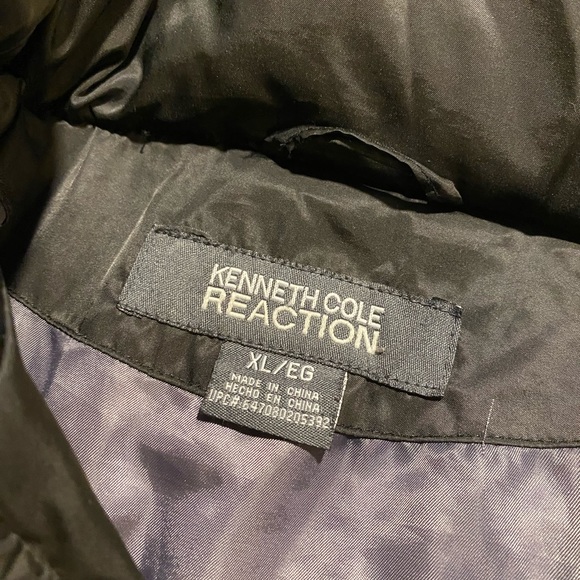 Kenneth Cole Reaction Puffer Faux Fur lined Hood Black Coat XL - Picture 2 of 6